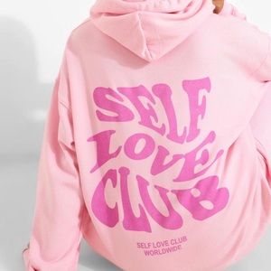 Boohoo Self Love Club Twist Text Hoodie